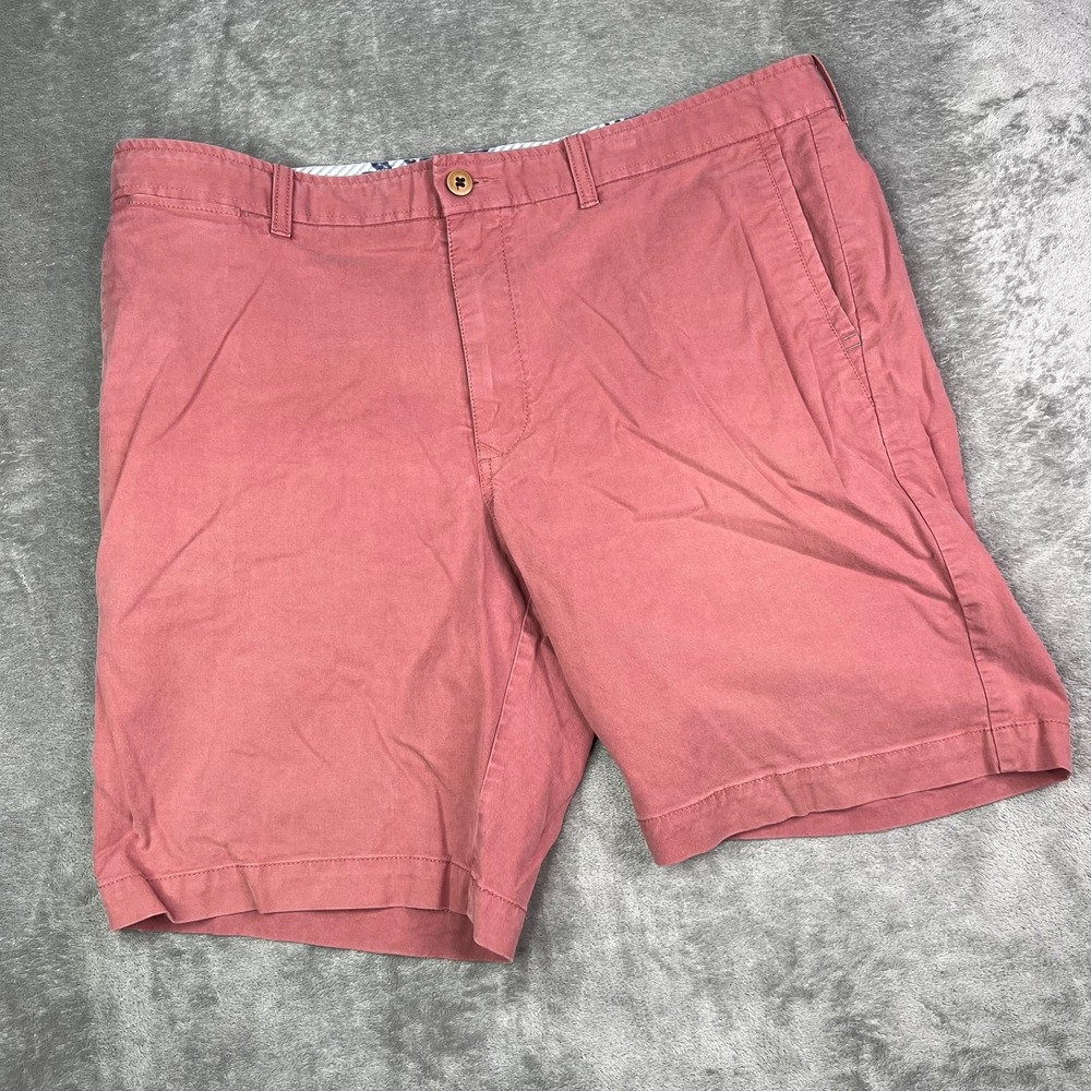 Tommy Bahama Chino Shorts Mens 38‎ Salmon Solid Tencel Blend Golf Preppy Office
